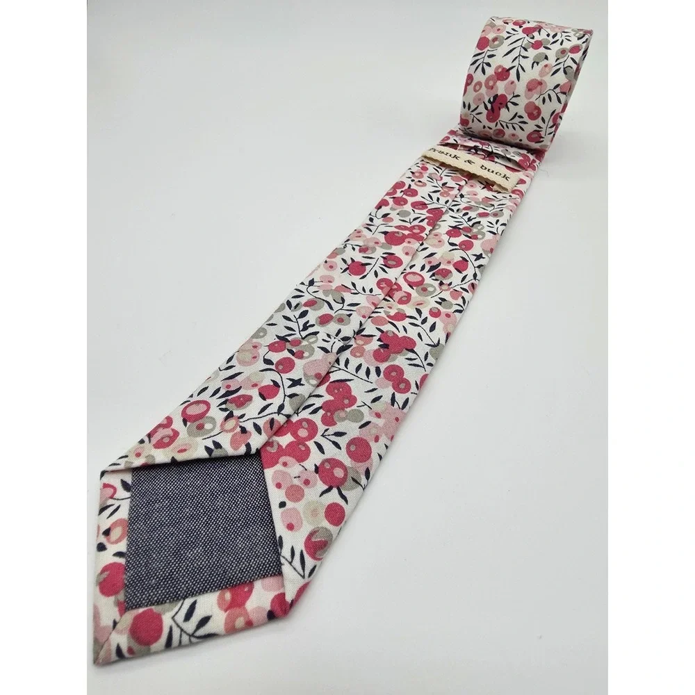 Frank & Buck Floral Skinny Necktie 100% Cotton 60
